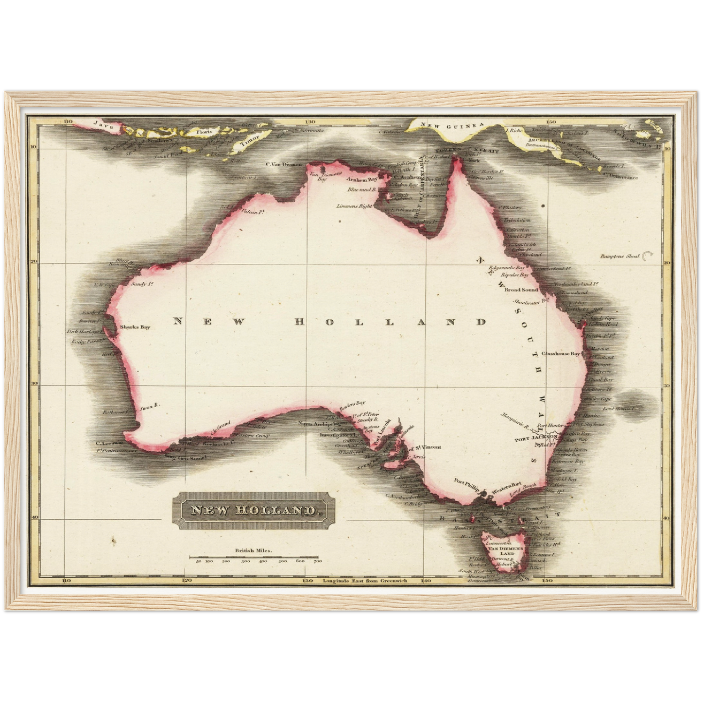 Historische Landkarte Australien um 1817