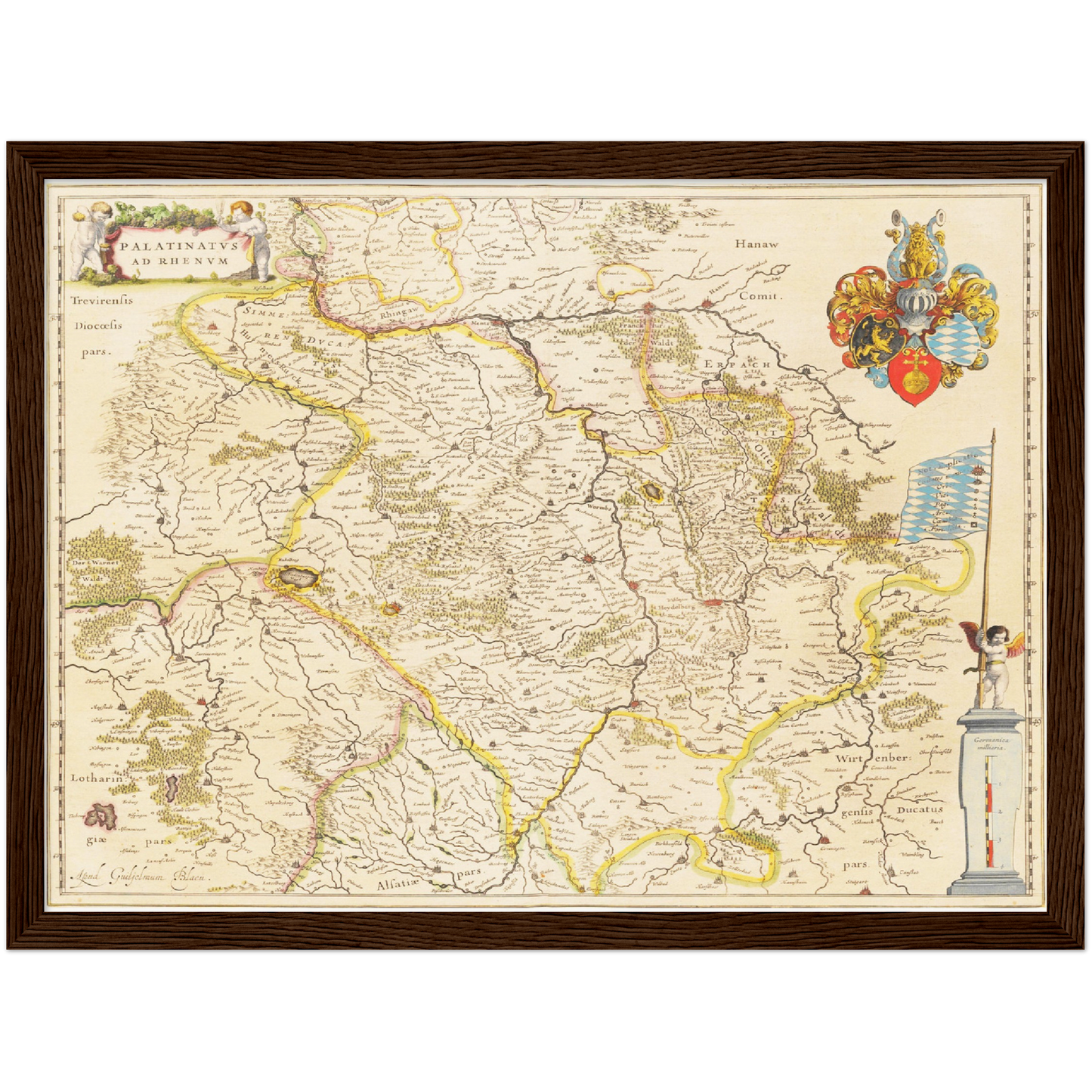 Historische Landkarte Pfalz um 1635