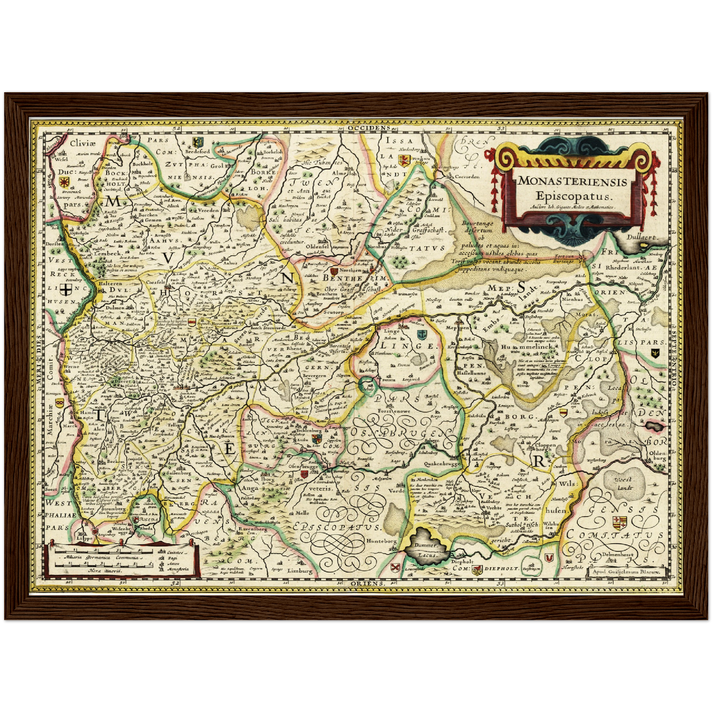 Historische Landkarte Münster um 1650