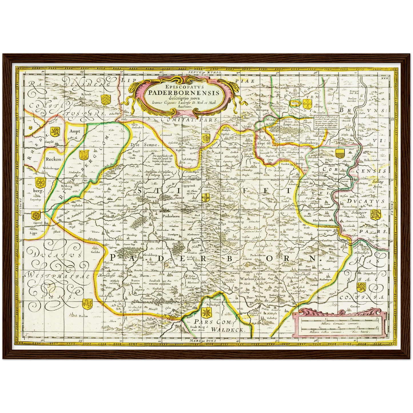 Historische Landkarte Paderborn um 1700