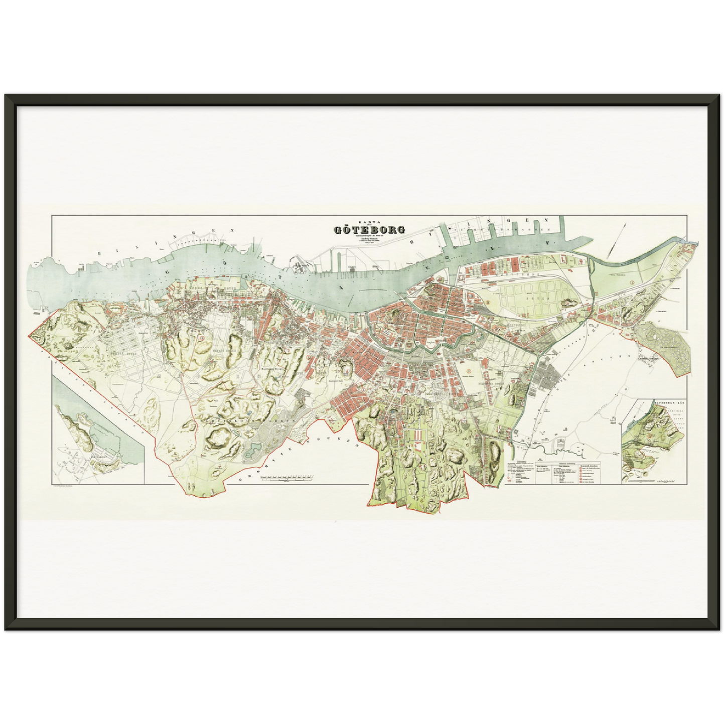 Historischer Stadtplan Göteborg um 1888