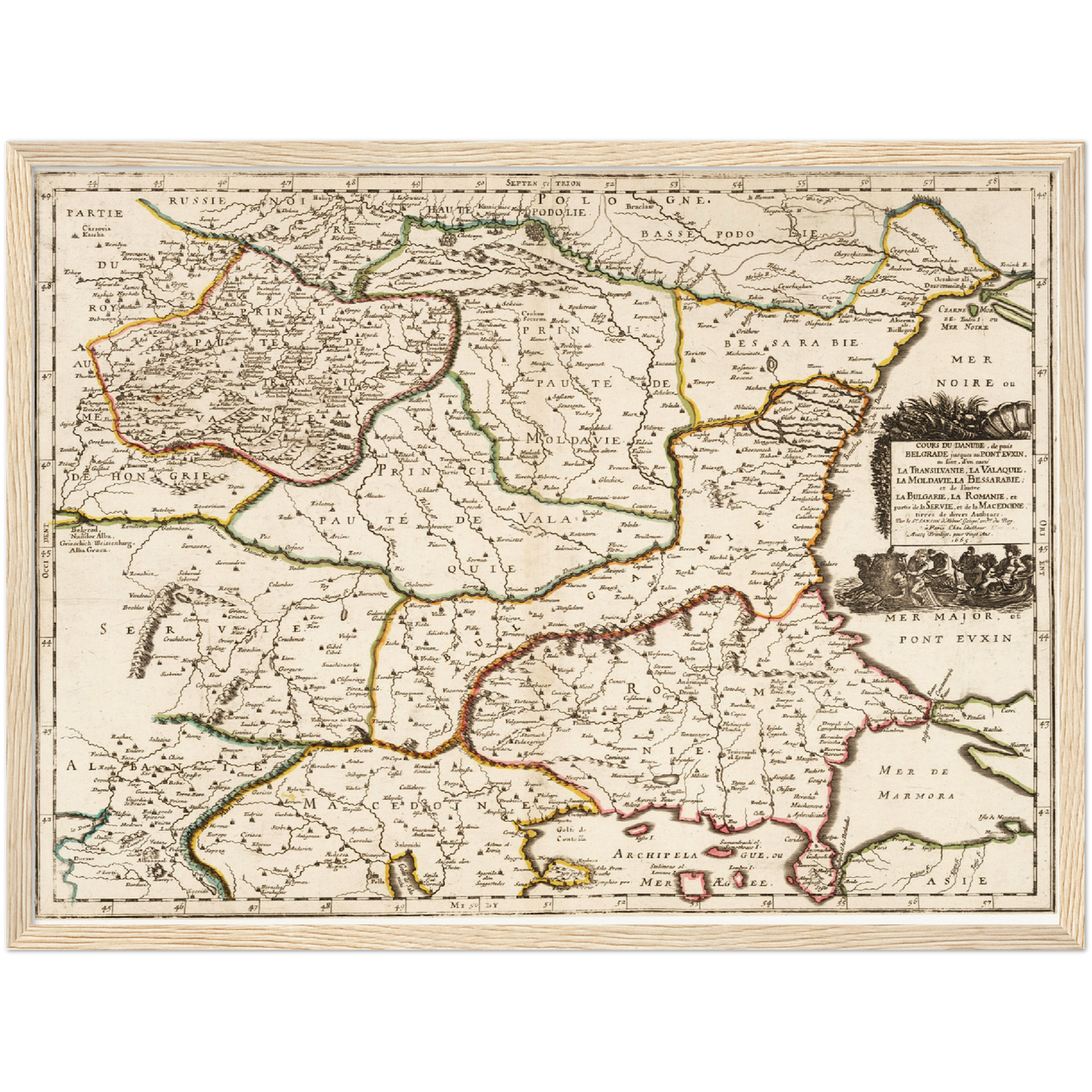 Historische Landkarte Bulgarien um 1665
