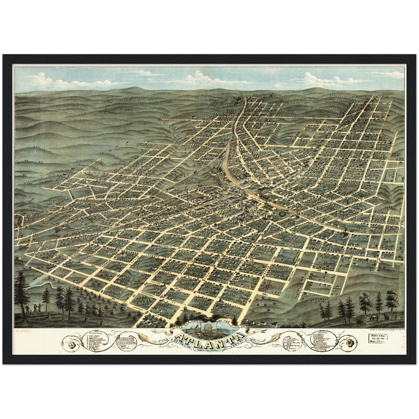 Historische Stadtansicht Atlanta um 1871