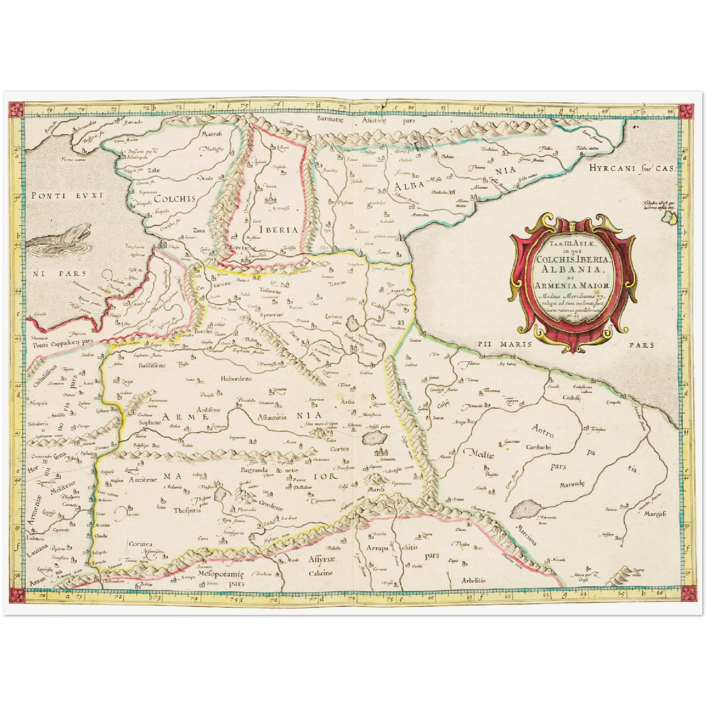Historische Landkarte Kaukasus um 1704