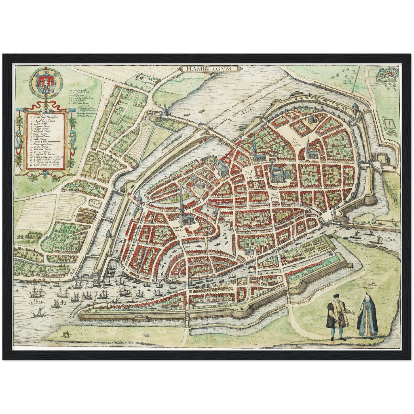 Historischer Stadtplan Hamburg um 1588