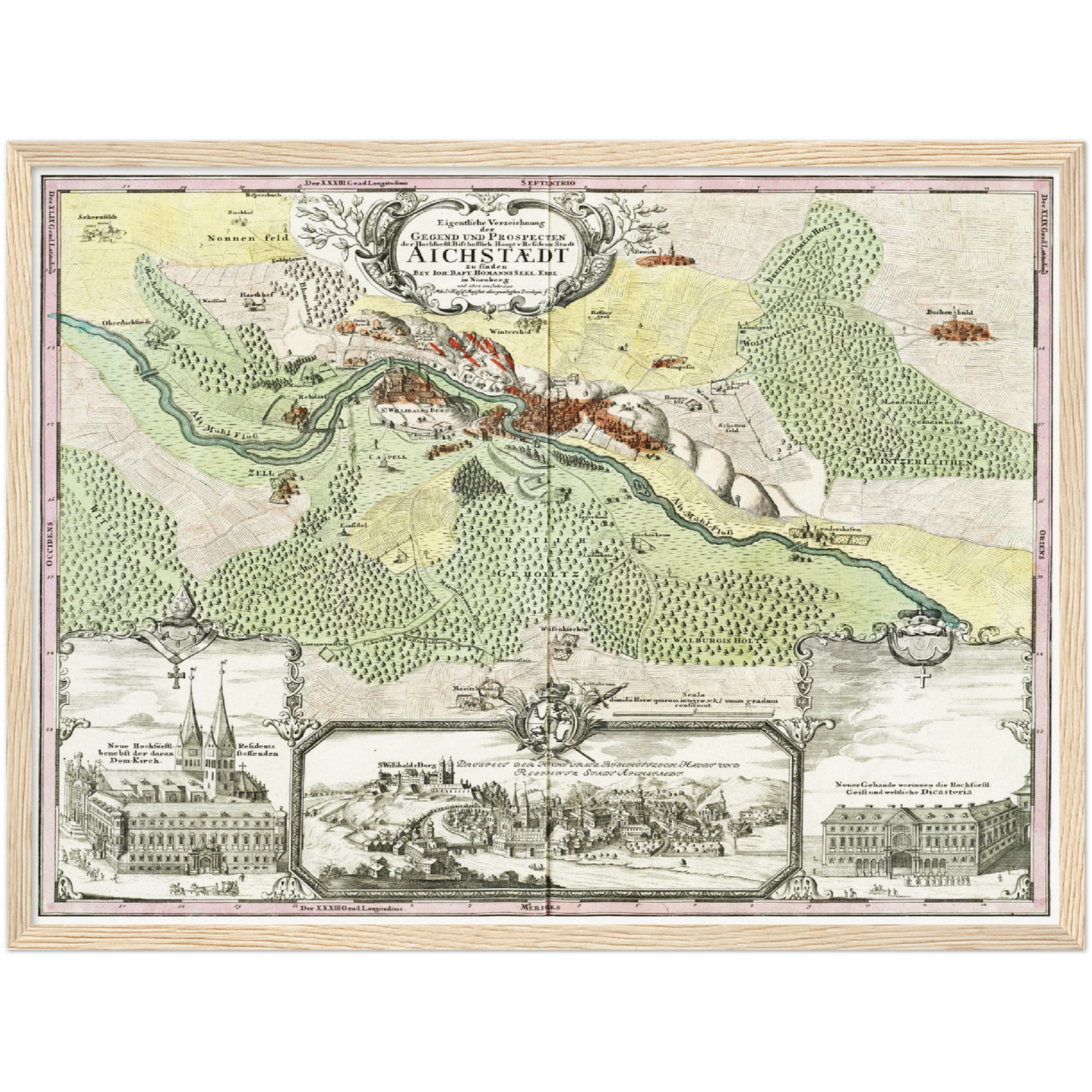 Historische Stadtansicht Eichstätt um 1730