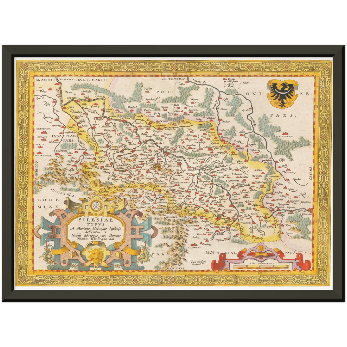 Historische Landkarte Schlesien um 1609