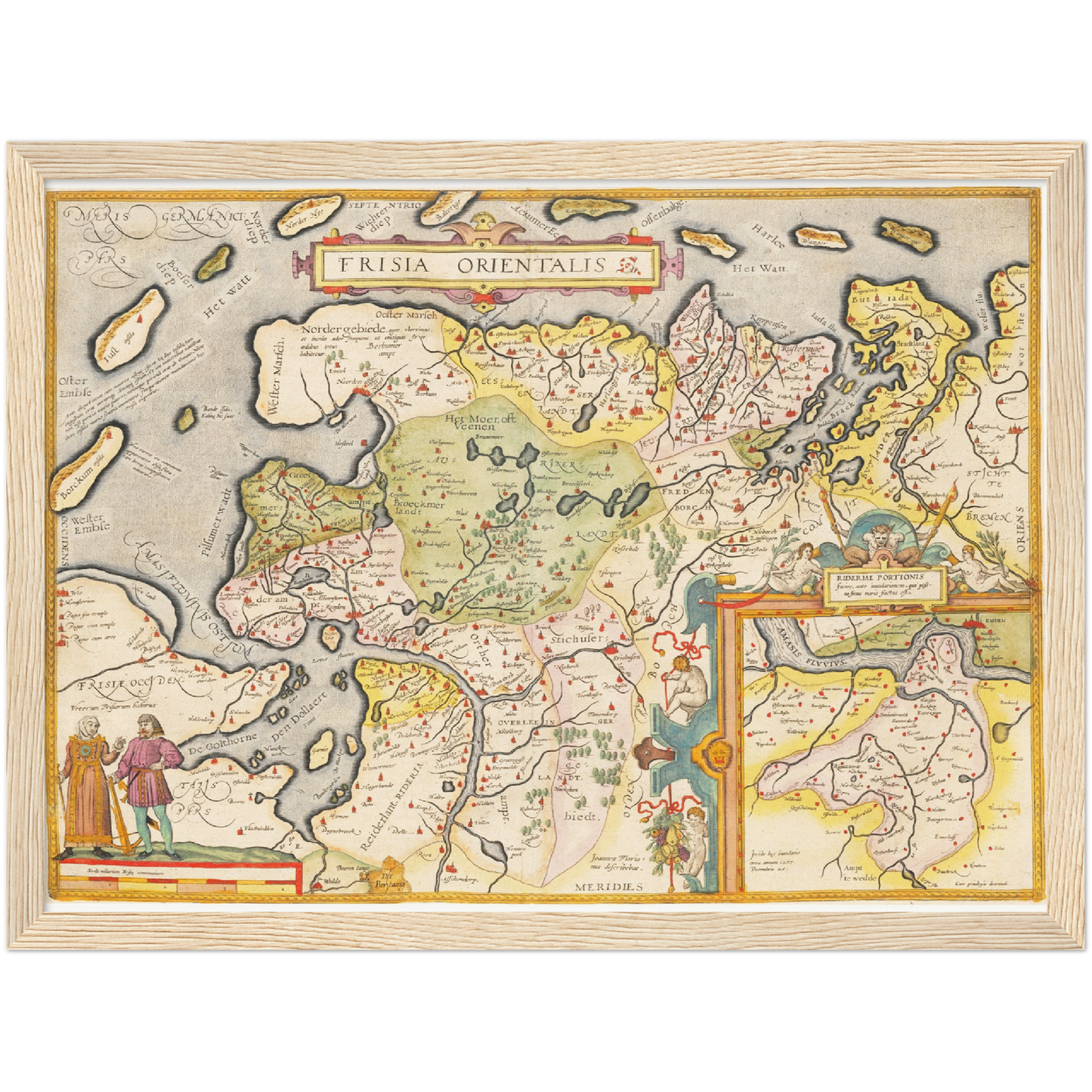 Historische Landkarte Ostfriesland um 1609