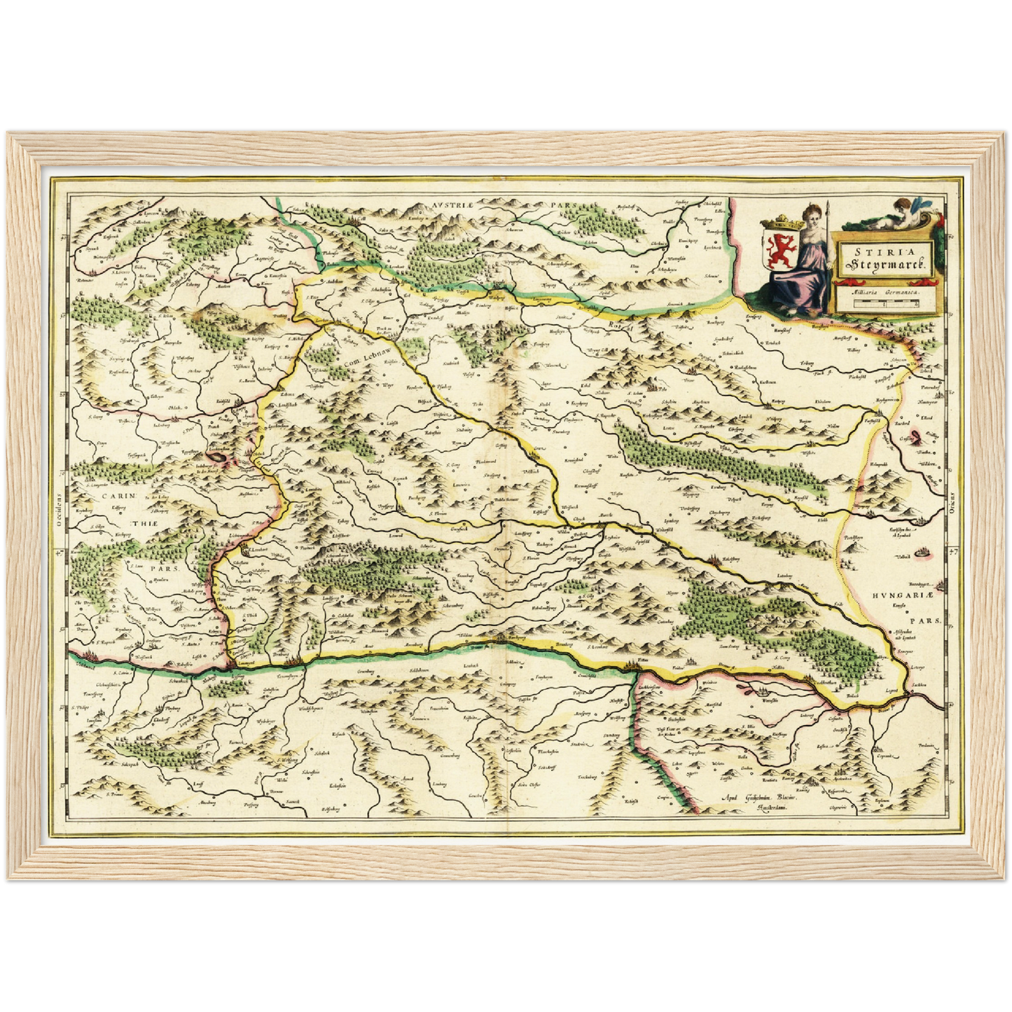 Historische Landkarte Steiermark um 1647