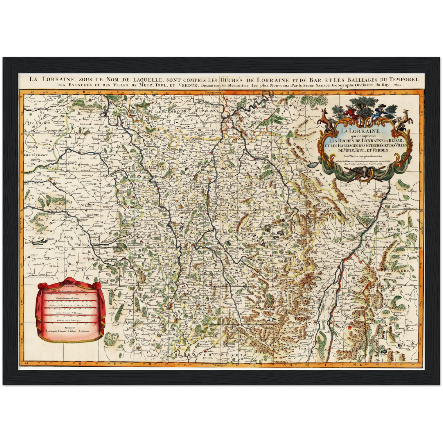 Historische Landkarte Lothringen um 1692