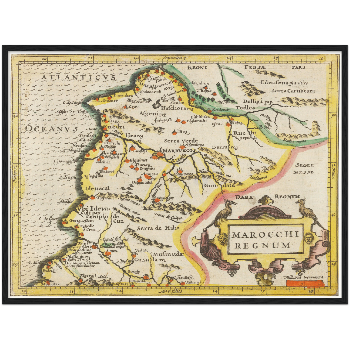 Historische Landkarte Marrakesch um 1609