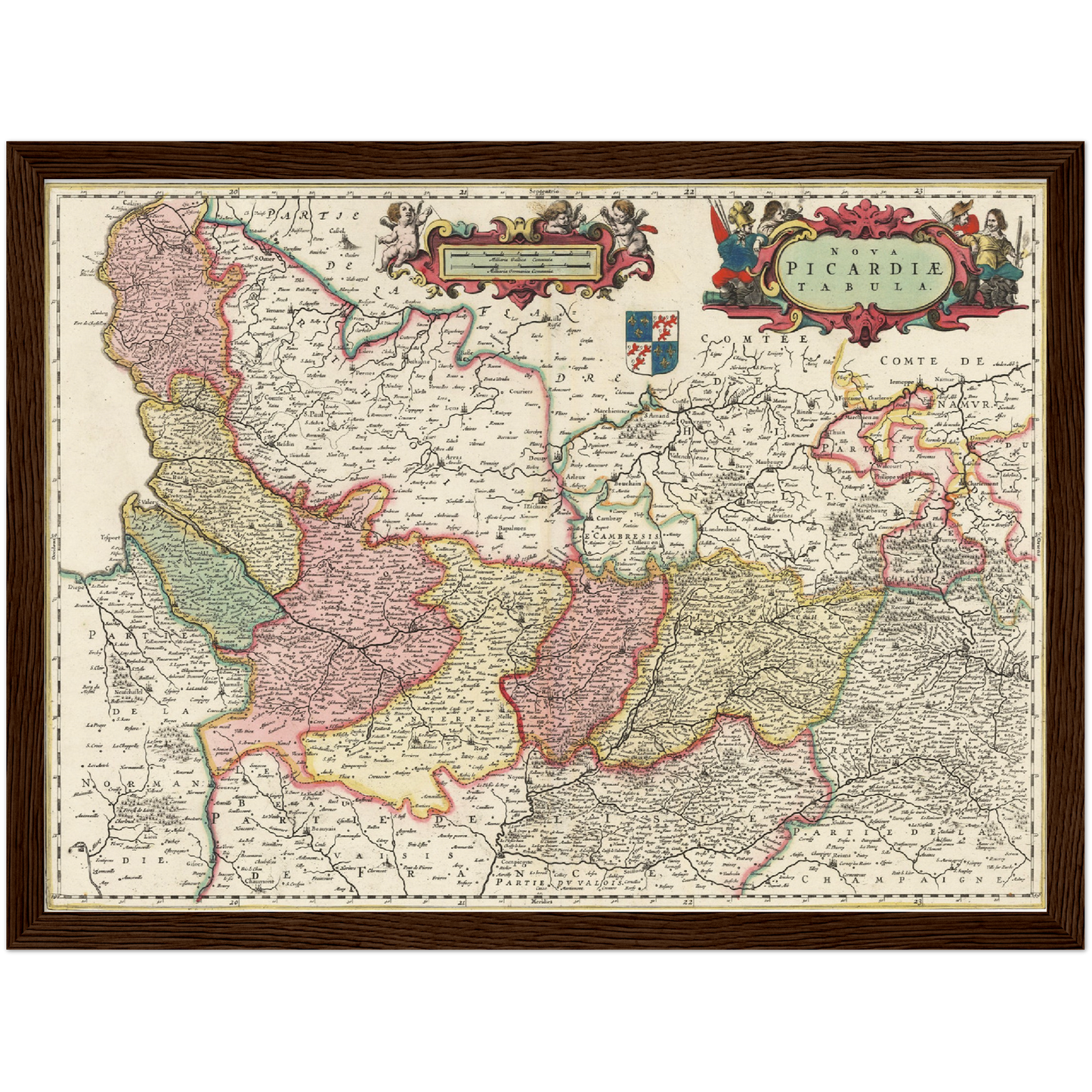 Historische Landkarte Picardie um 1650