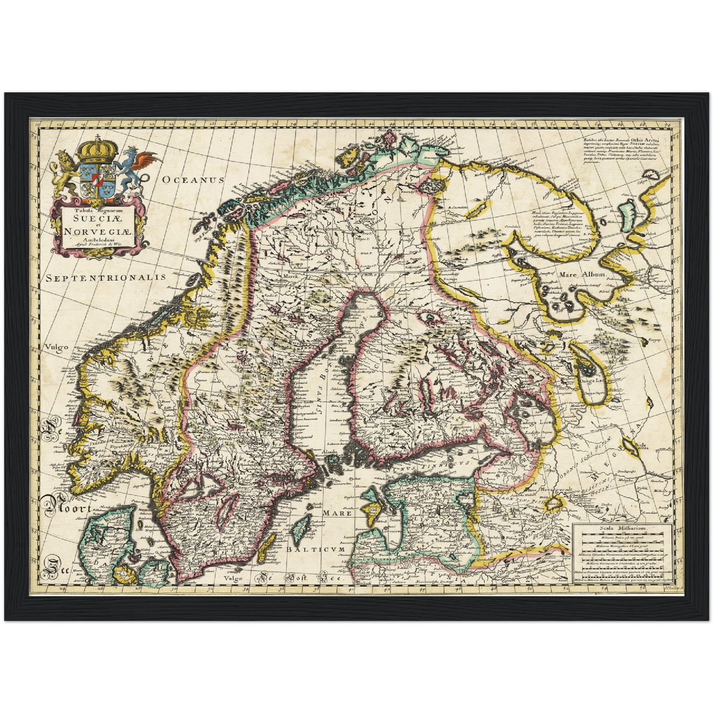 Historische Landkarte Skandinavien um 1680
