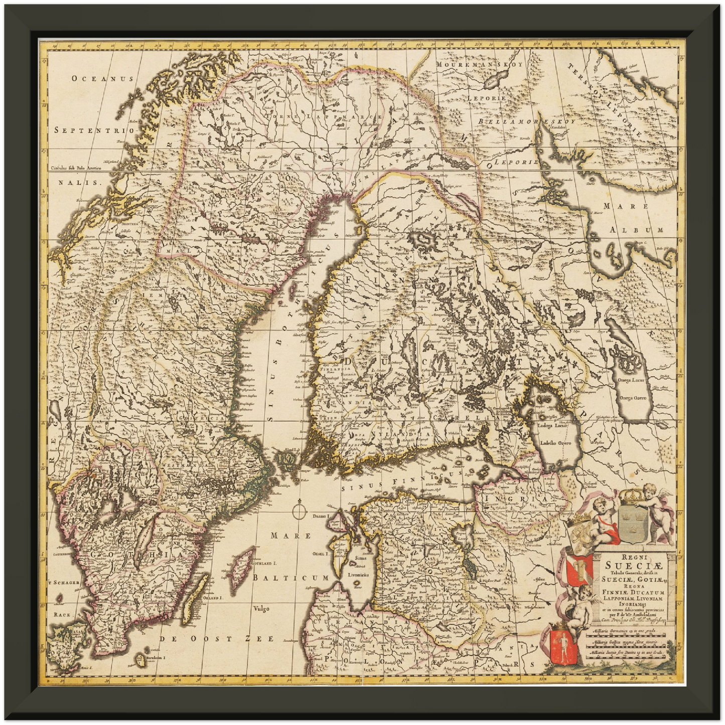 Historische Landkarte Schweden um 1698