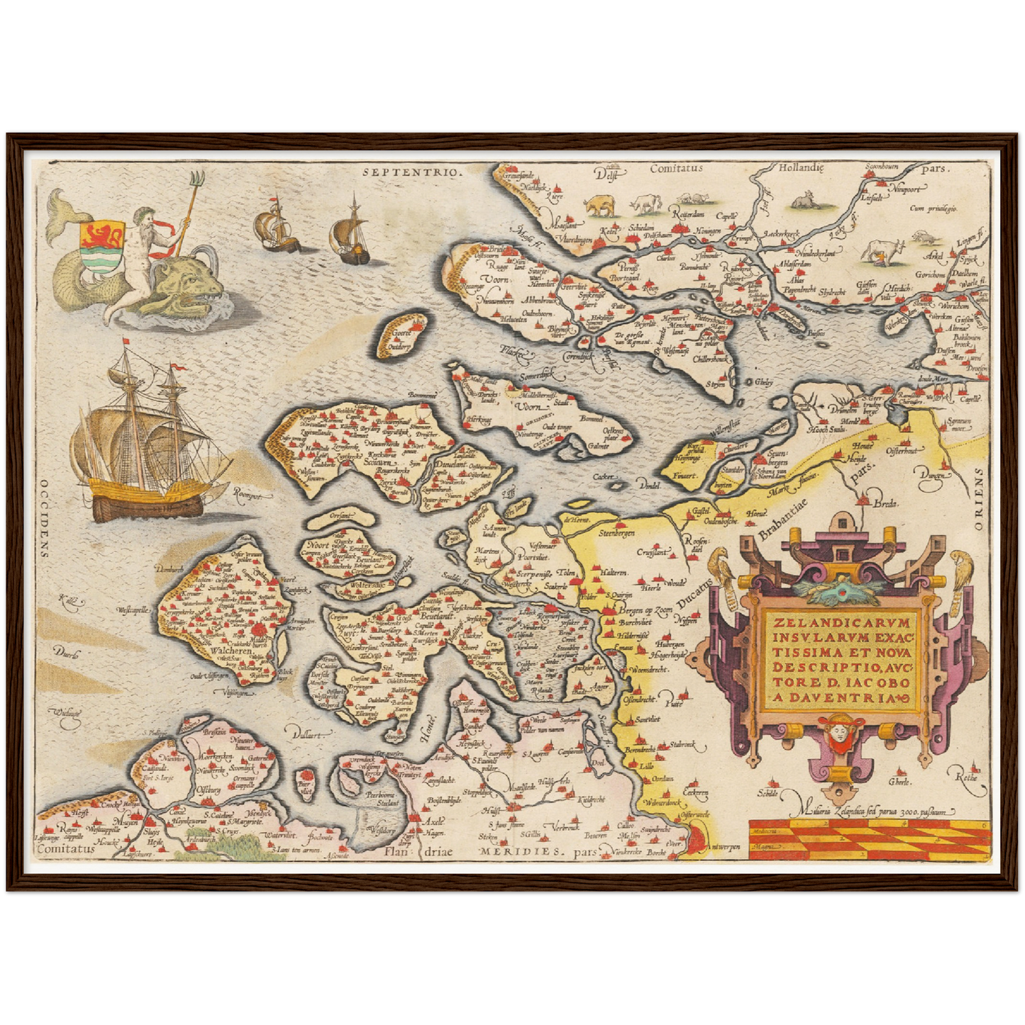Historische Landkarte Provinz Zeeland um 1609