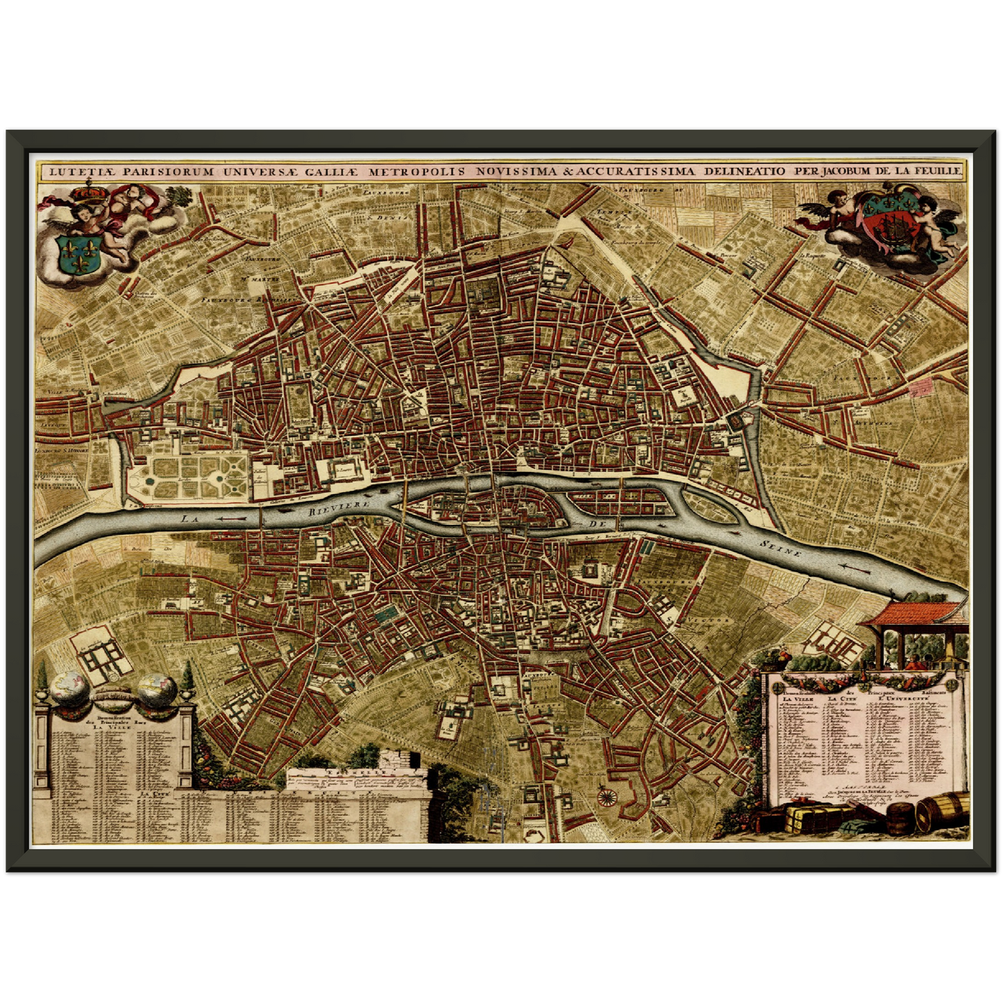 Historischer Stadtplan Paris um 1700