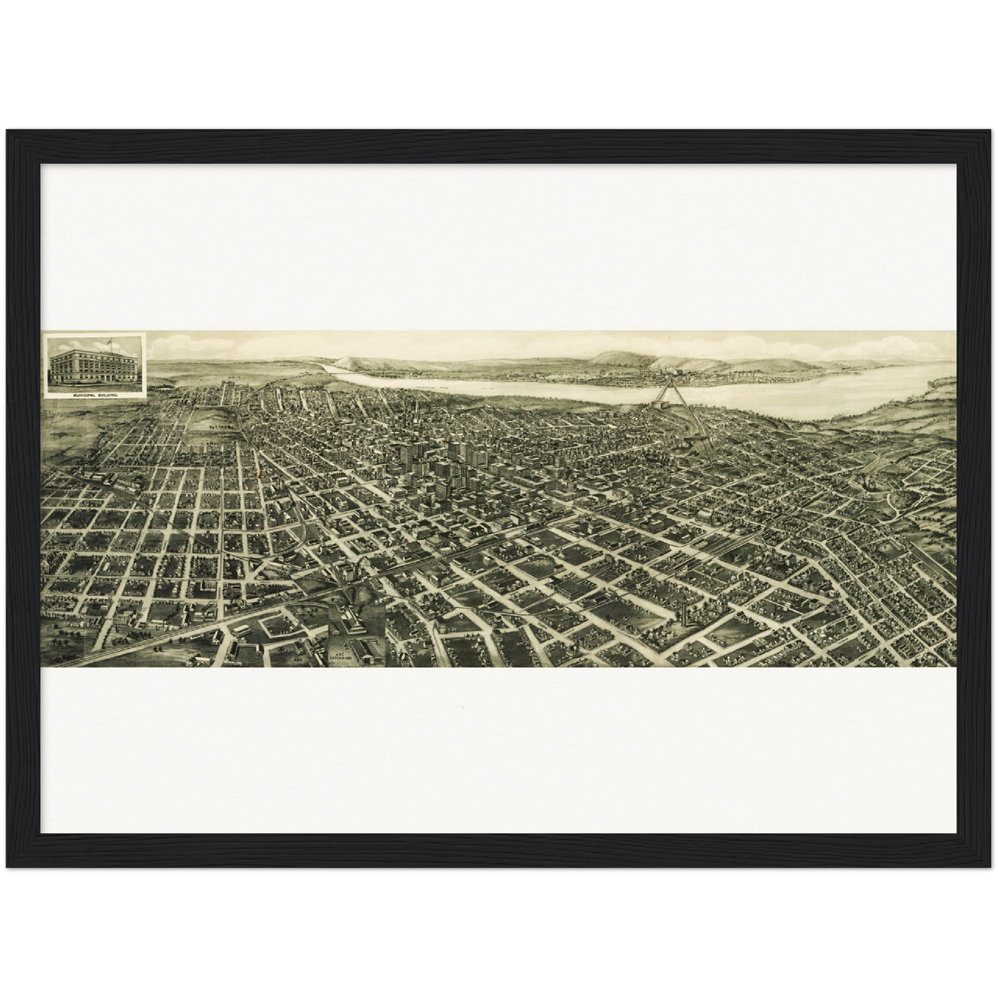 Historische Stadtansicht Tulsa um 1918