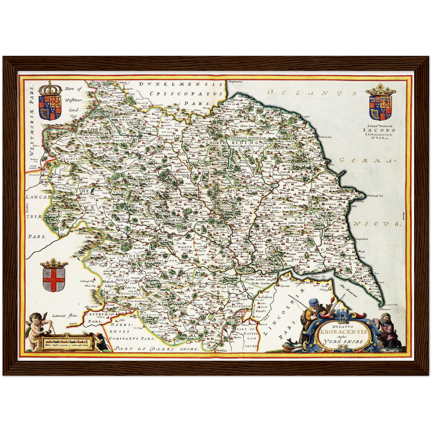 Historische Landkarte Yorkshire um 1646