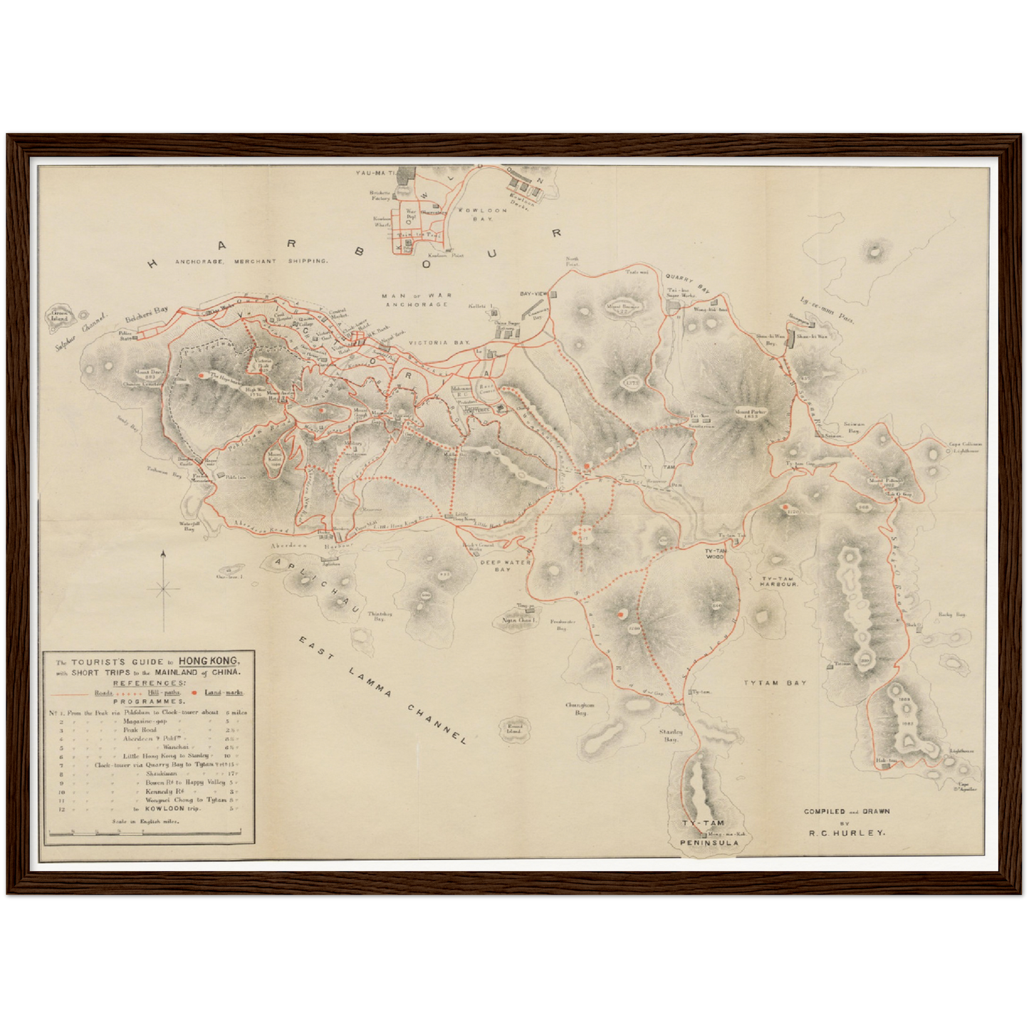 Historischer Stadtplan Hongkong um 1897