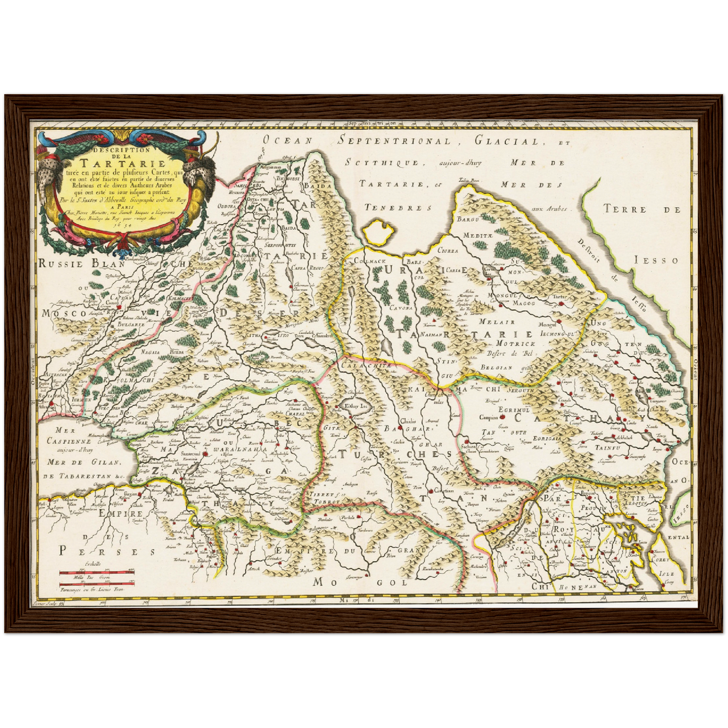 Historische Landkarte Tartarien um 1654