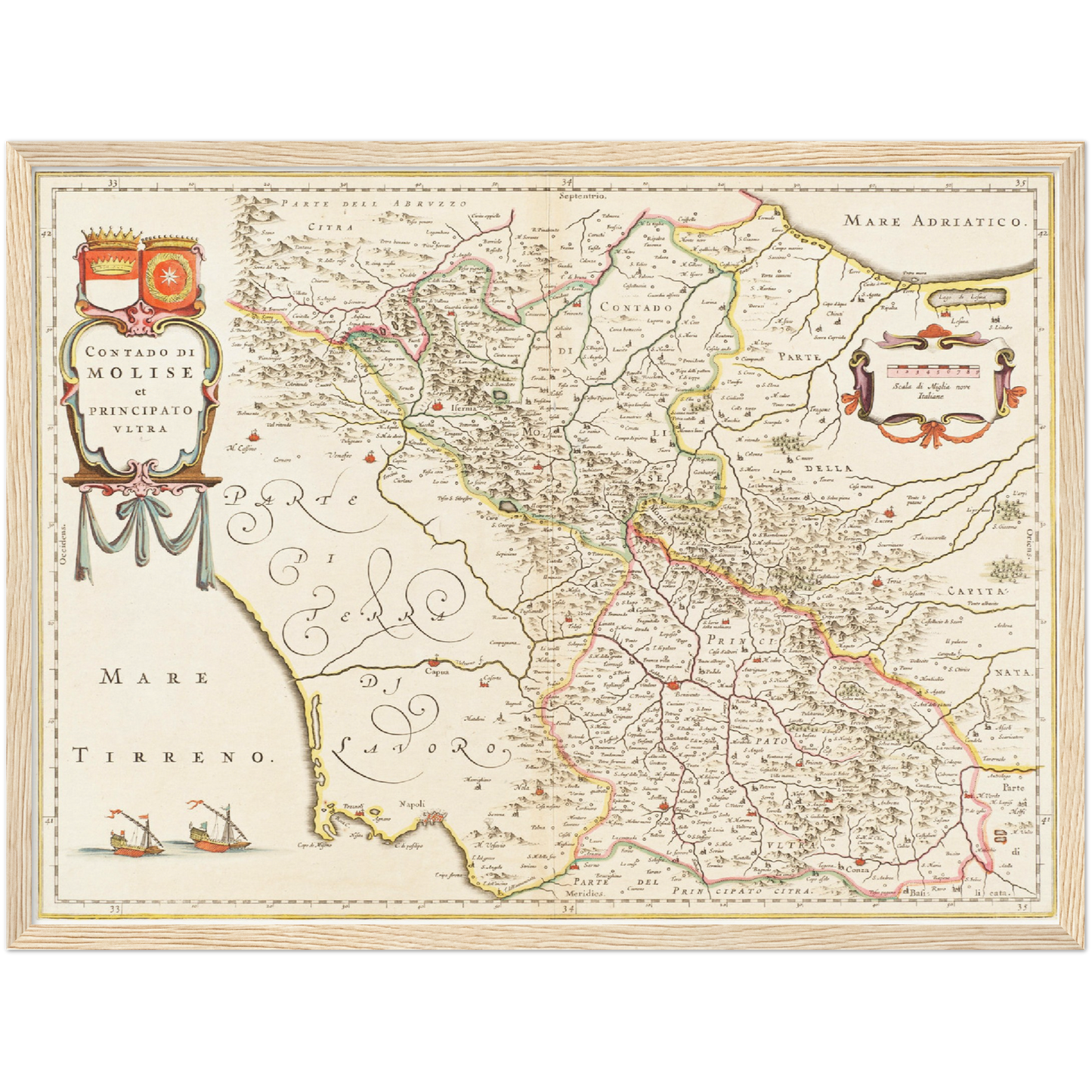 Historische Landkarte Molise um 1630