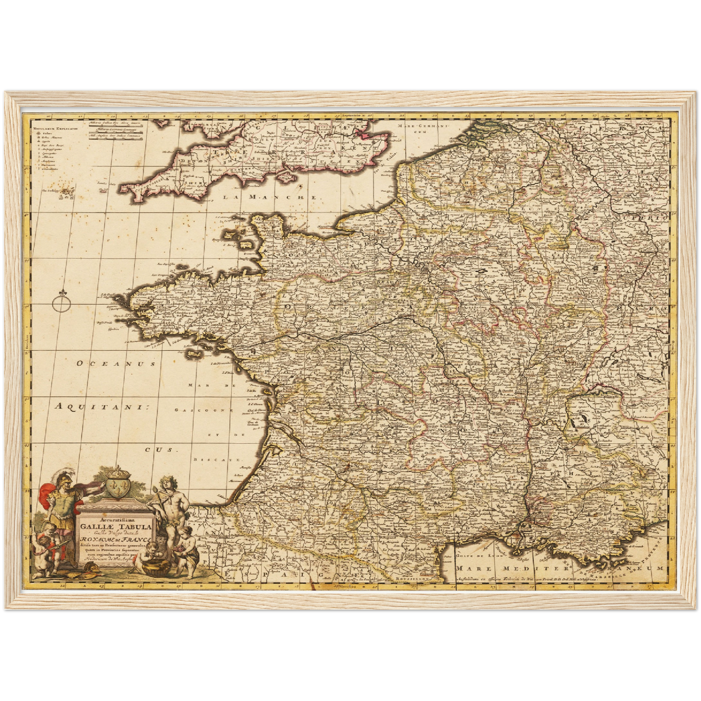 Historische Landkarte Frankreich um 1698
