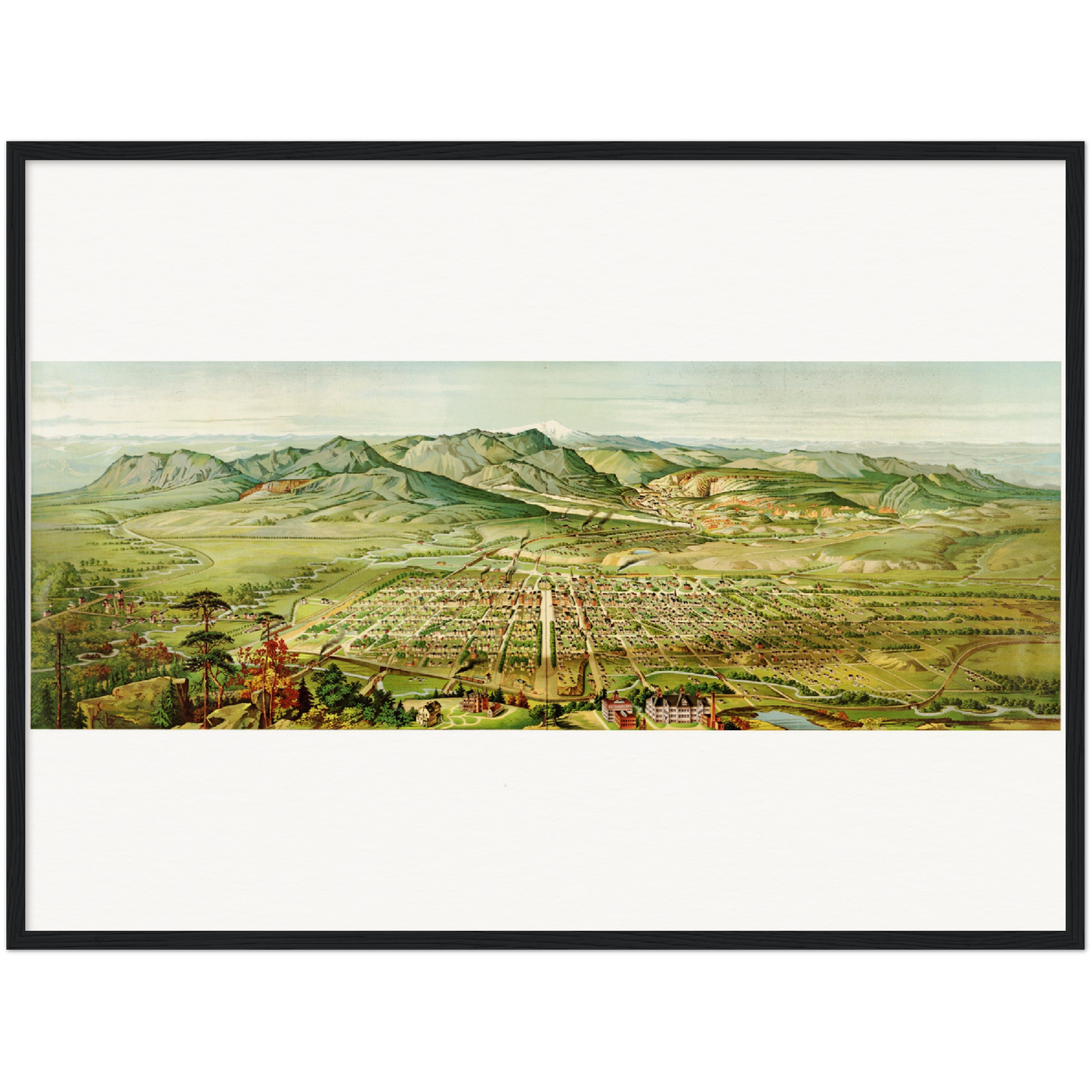 Historische Stadtansicht Colorado Springs um 1890