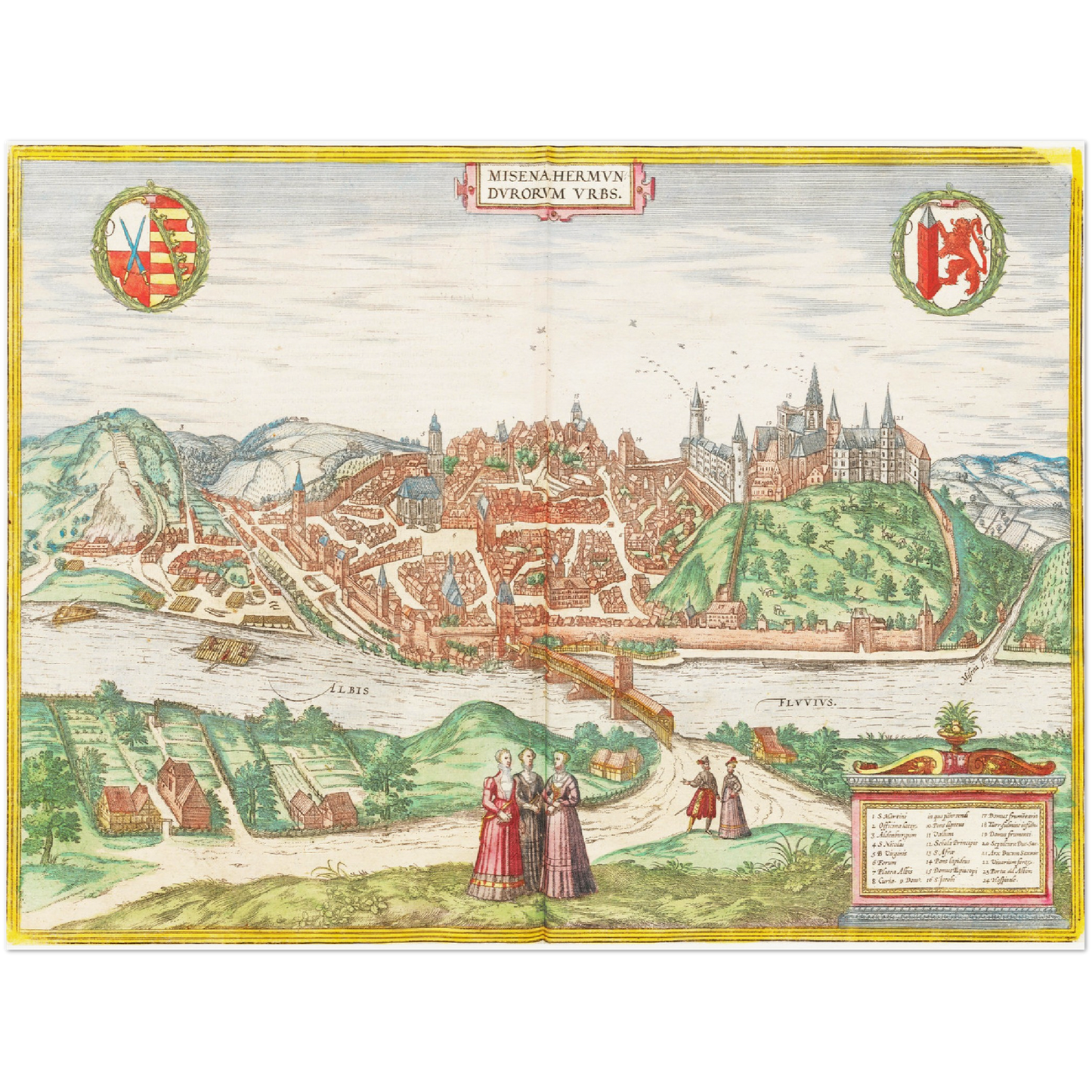 Historische Stadtansicht Meißen um 1575