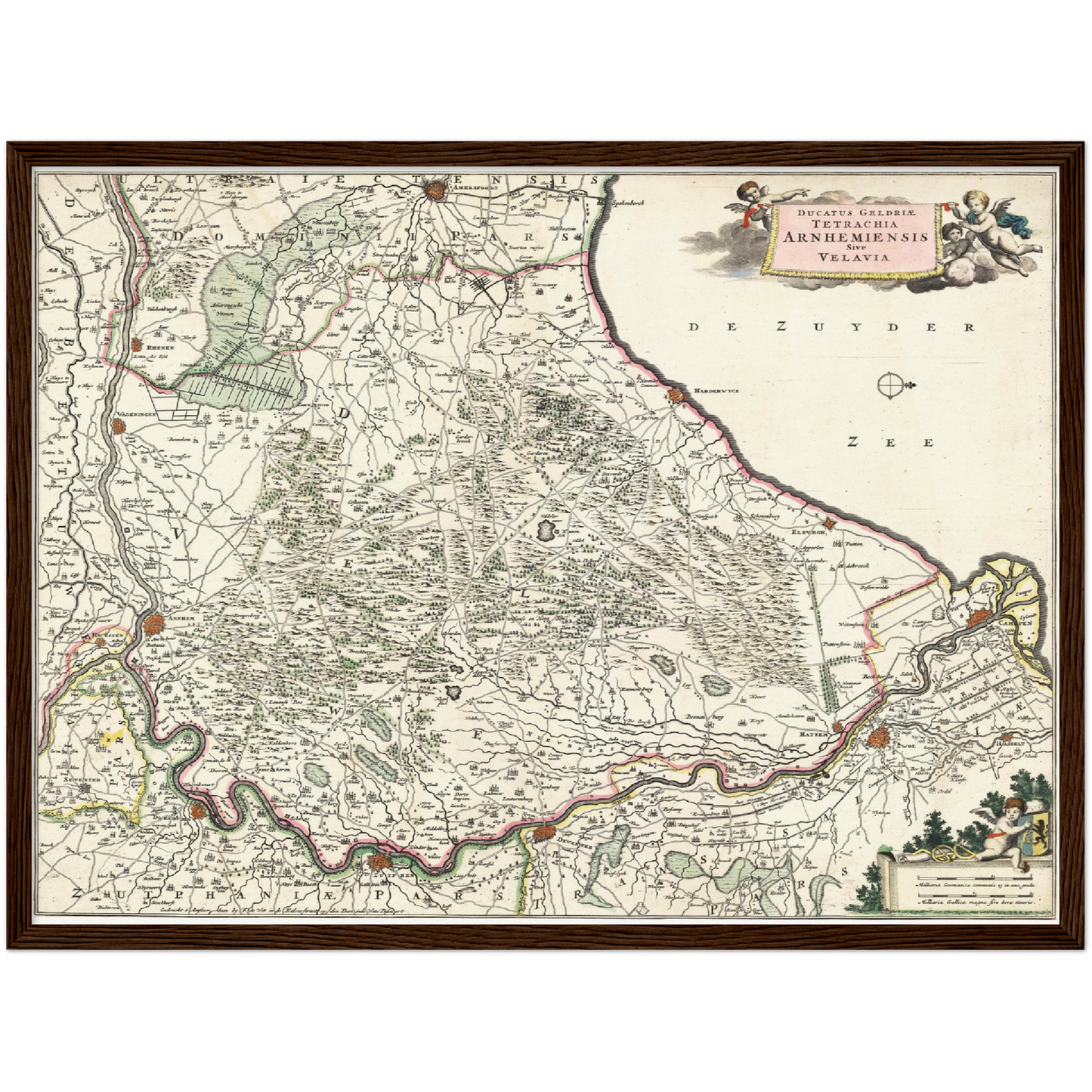 Historische Landkarte Provinz Gelderland um 1680