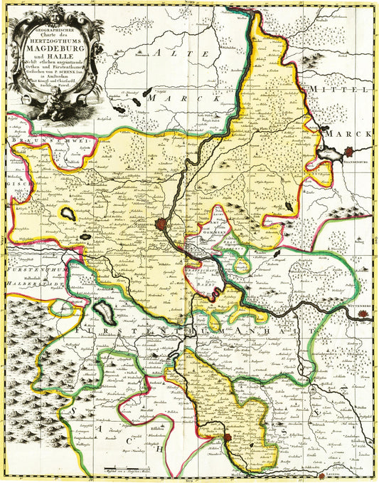 Kartengeschichten Teil 6: Zwischen Elbe, Harz und Halle – Die Karte des Herzogtums Magdeburg von 1725