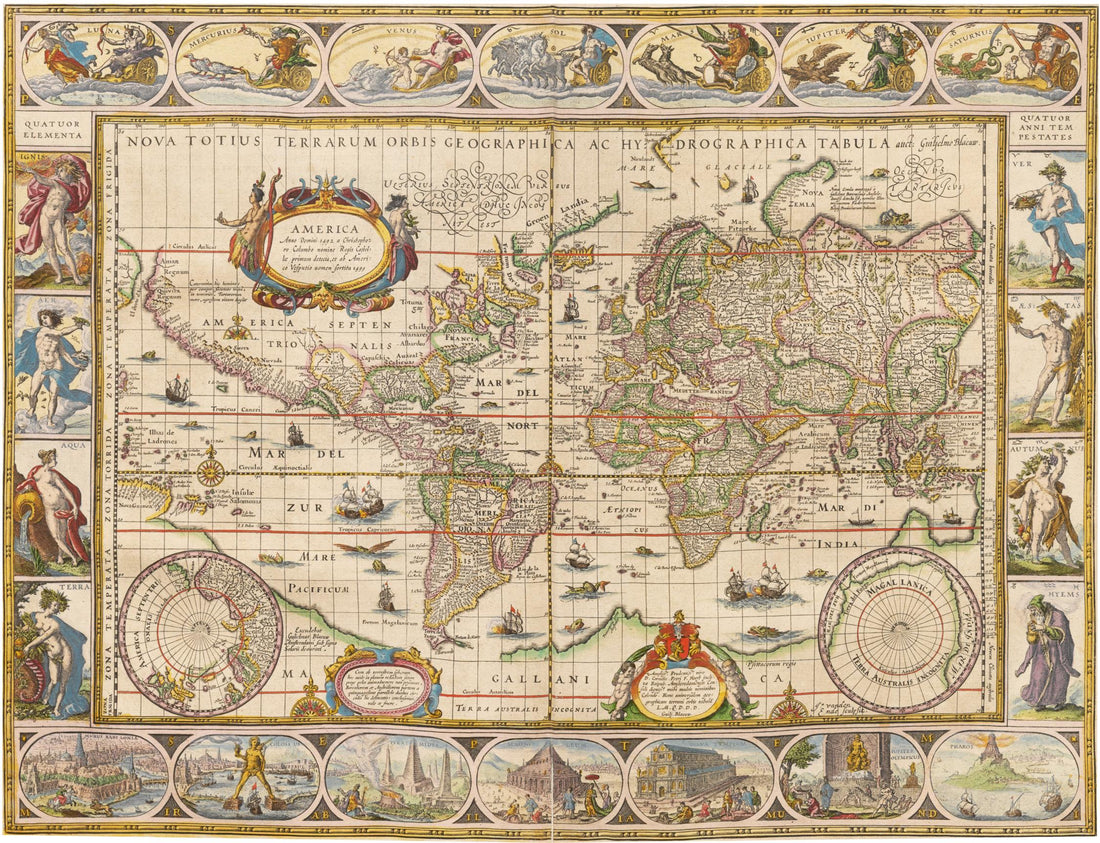 Kartengeschichten Teil 1: Joan Blaeus Karte der bekannten Welt um 1635