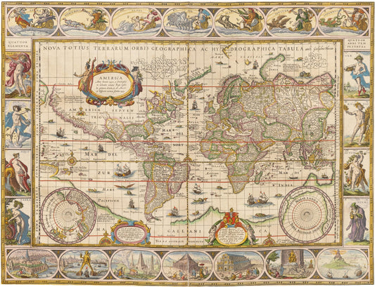 Kartengeschichten Teil 1: Joan Blaeus Karte der bekannten Welt um 1635