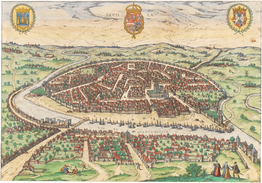 Kartengeschichten Teil 9 - Stadtansicht Sevilla um 1592