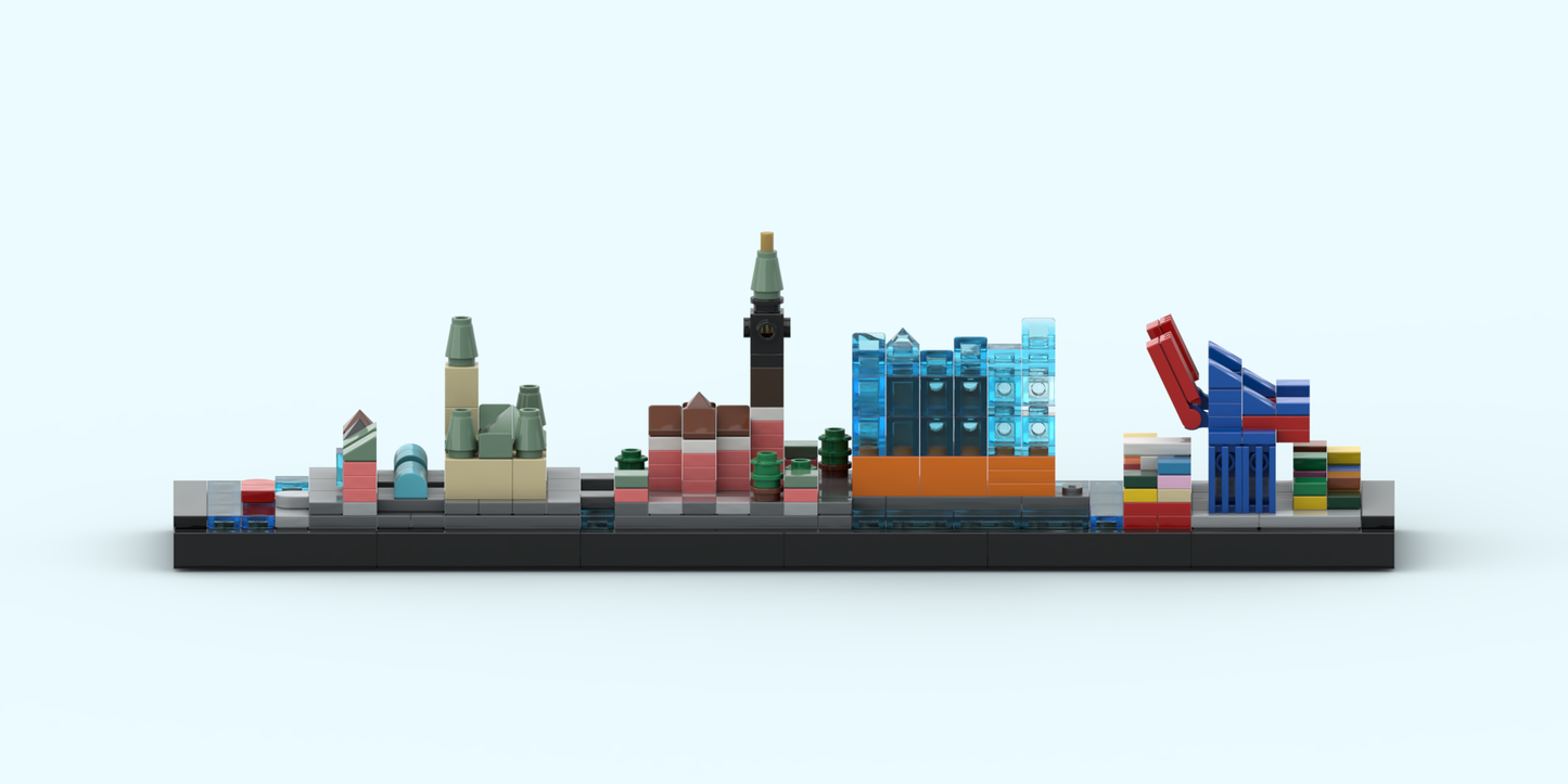 Skyline der Stadt Hamburg aus LEGO® Steinen