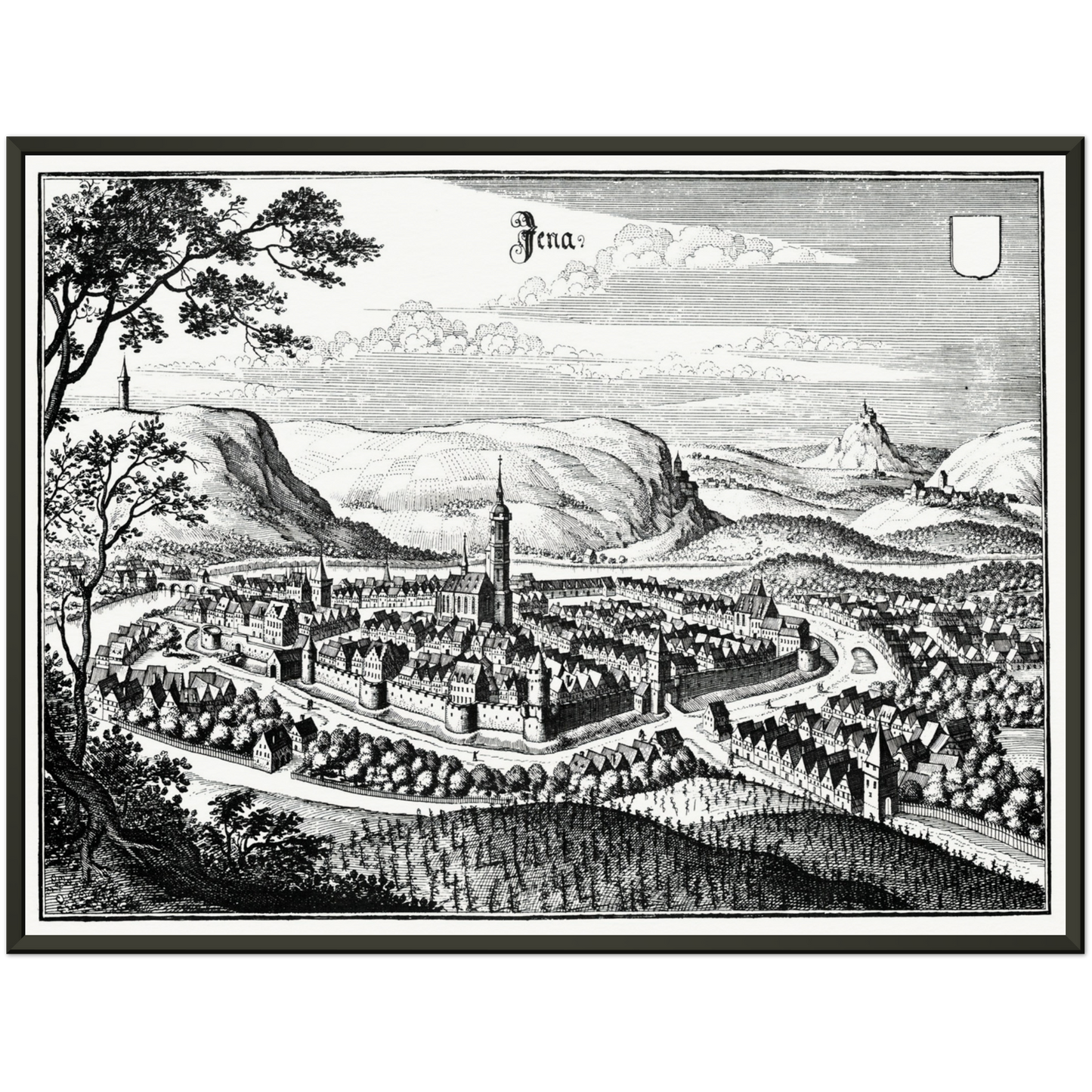 Historische Stadtansicht Jena um 1650