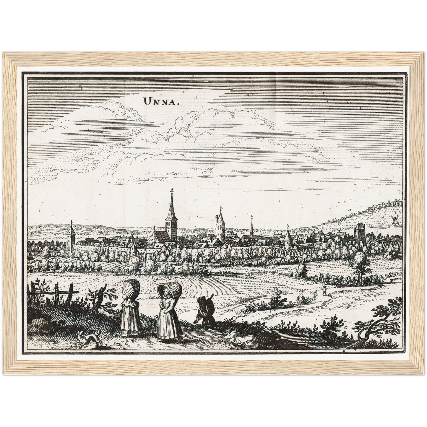 Historische Stadtansicht Unna um 1650