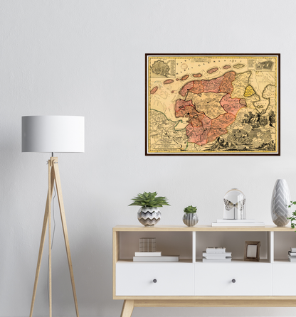 Historical city map  Test product horizontal 3 sizes
