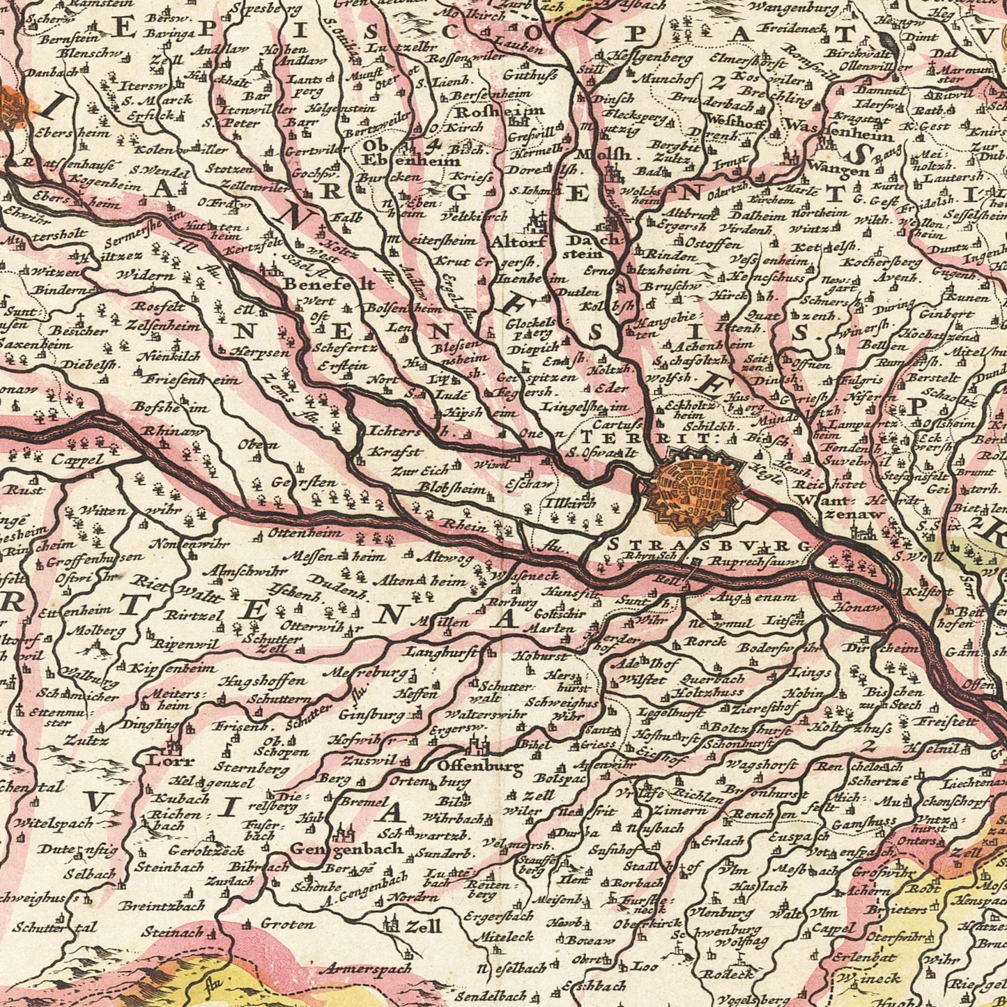 Historical city map  Test product horizontal 3 sizes