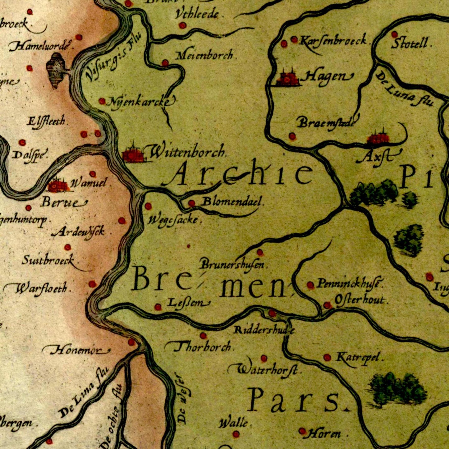 Historical city map  Test product horizontal 3 sizes