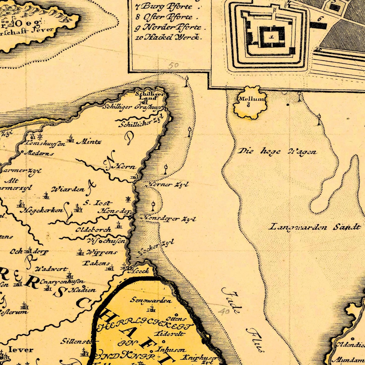 Historical city map  Test product horizontal 3 sizes