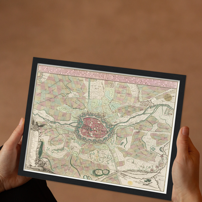 Historical city map  Test product horizontal 3 sizes