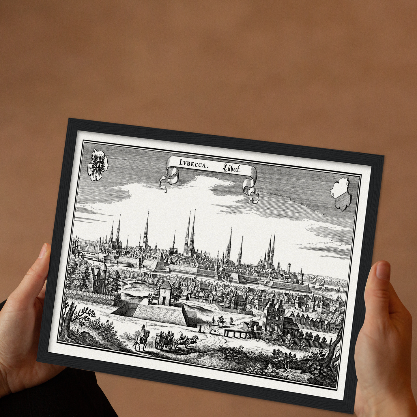 Historische Stadtansicht Lübeck um 1641