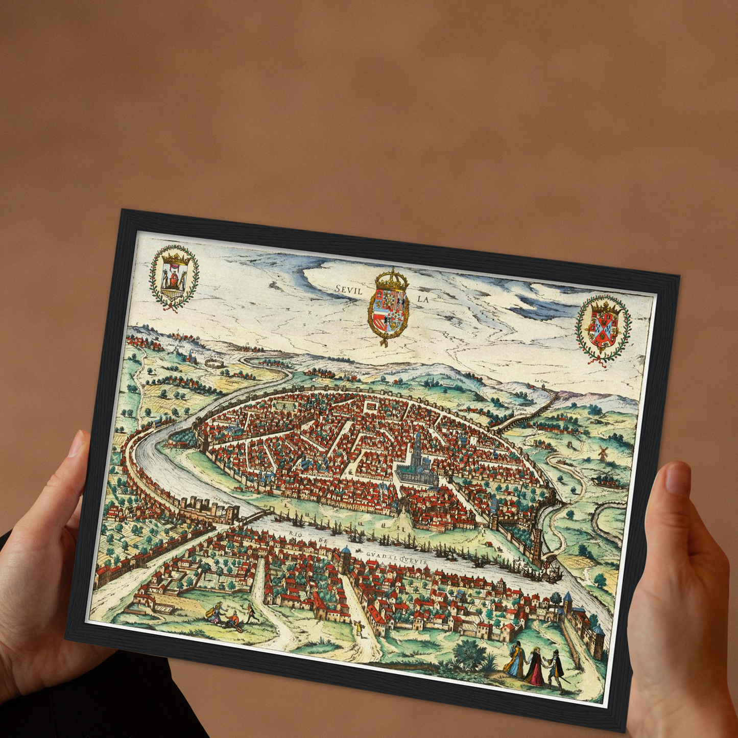 Historische Stadtansicht Sevilla um 1612