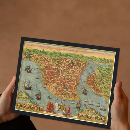Historical city map  Test product horizontal 3 sizes