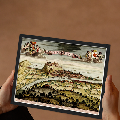 Historischer Stadtansicht Nizza um 1700