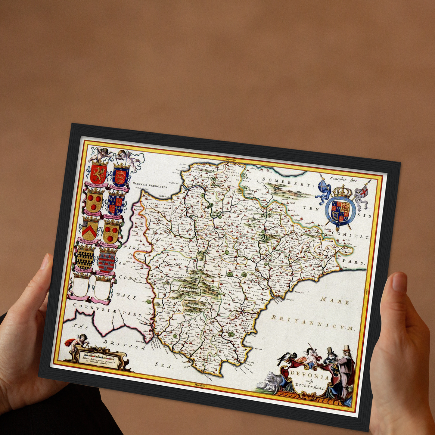 Historische Landkarte Devon um 1646