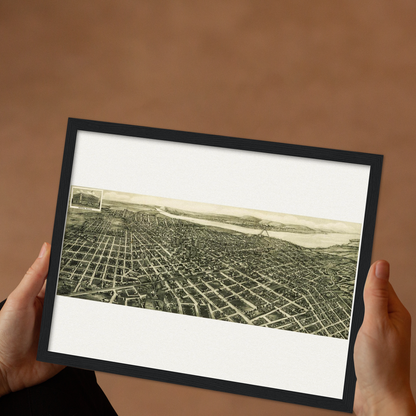 Historical city map  Test product horizontal 3 sizes