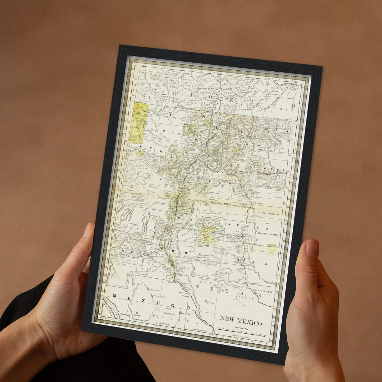 Historische Landkarte New Mexico um 1882