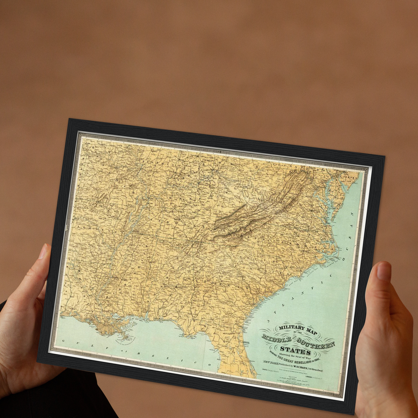 Historische Landkarte Konfederierte USA um 1861