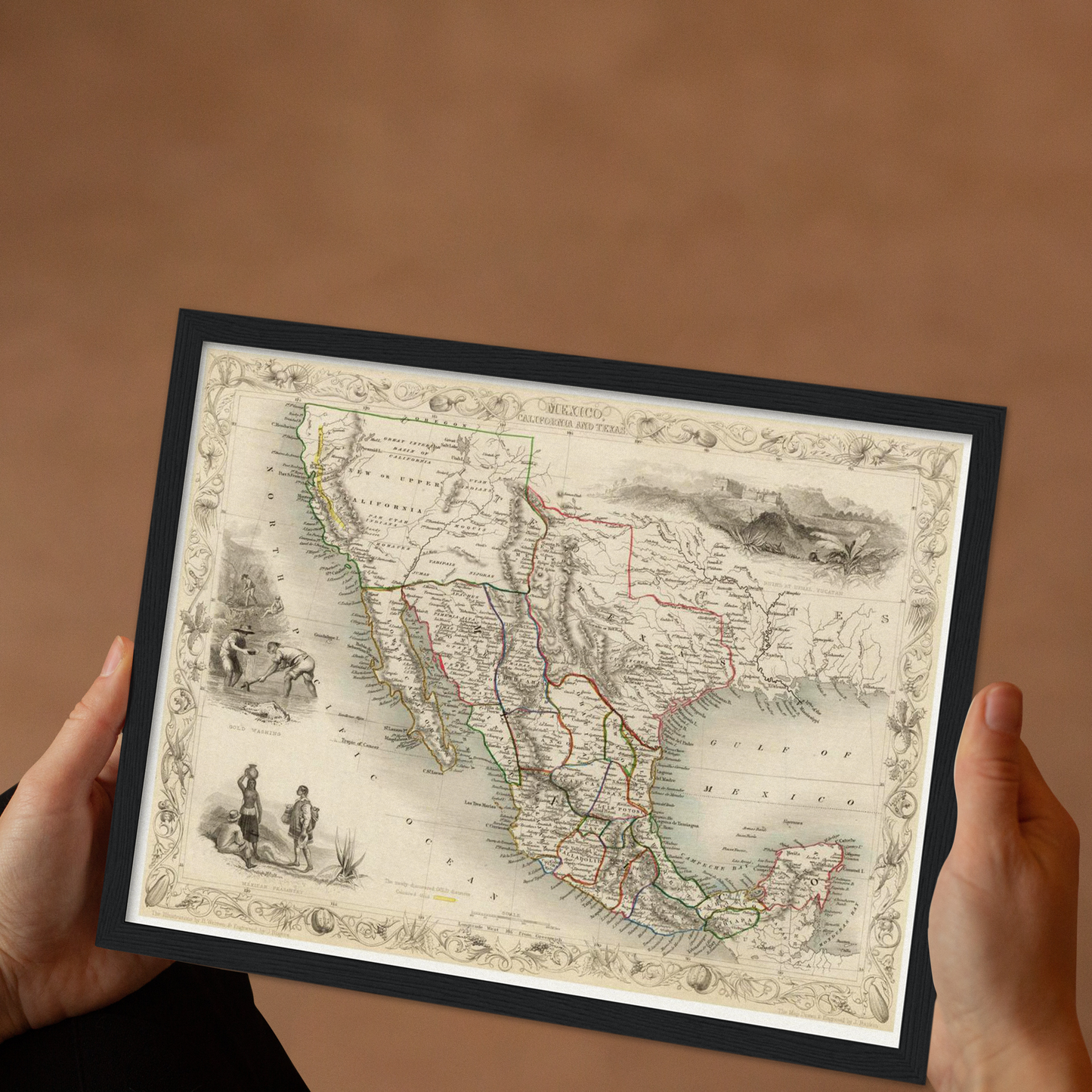 Historische Landkarte Mexiko um 1850